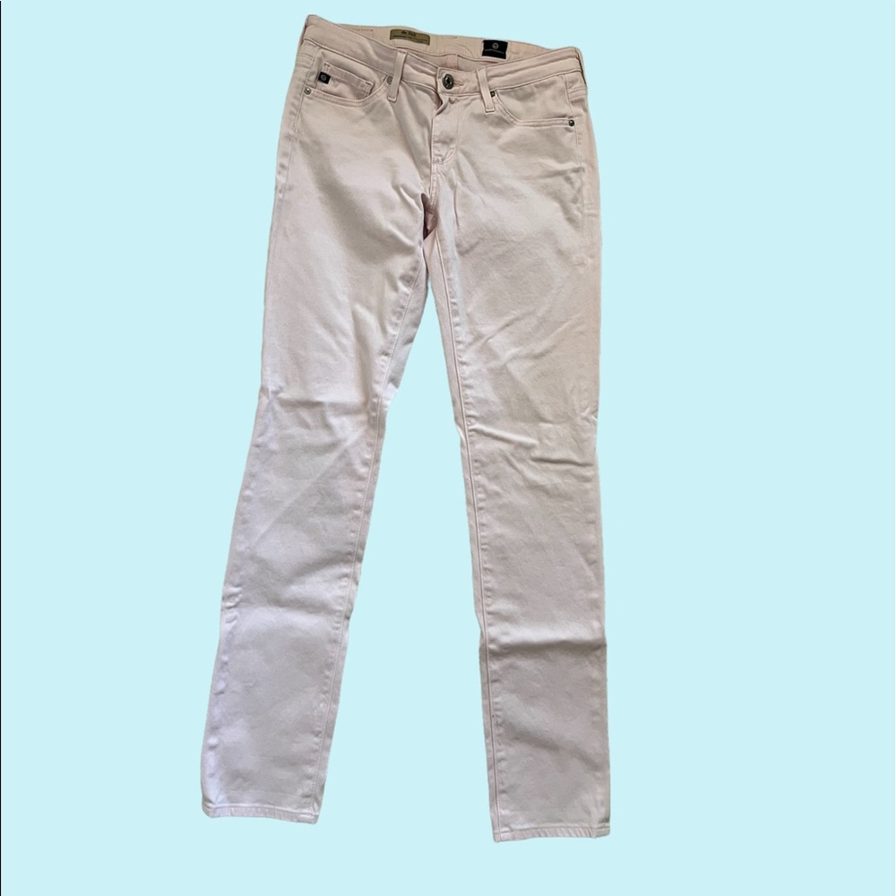 AG ADRIANO GOLDSCHMIED The Stilt for Calypso St. Barth Jeans Light Pink Size 25R